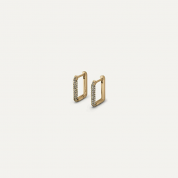 Irene – Coppia Orecchini a Cerchio Squadrato Oro