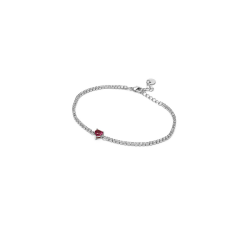 Clara – Bracciale Tennis Cuore Fucsia Argento